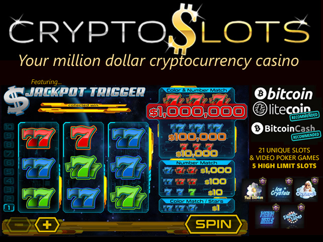 CryptoSlots Crypto-only Casino features $1,000,000 Jackpot Slot