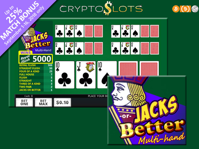 Cryptocurrency Casino Welcomes New Jacks or Better Multi-Hand 
