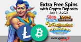 Everygame Poker Giving 20 Extra Free Spins with Cryptocurrency Deposits on 2 Classics and 2 New Games