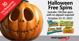 Everygame Poker Halloween Free Spins Special Includes 100 Free Spins with No Deposit Required