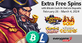 Everygame Poker Players Get 20 Extra Free Spins When They Deposit with Bitcoin Cash or LiteCoin