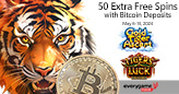 Everygame Poker is Giving Free Spins on Two Chinese Tiger Slots  and EXTRA Free Spins with Bitcoin Deposits