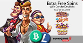 Everygame Poker Players Visit Vegas, Vaudeville and Macau during Free Spins Week, and Get 30 Extra Free Spins with Crypto Deposits