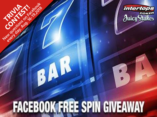 Answer Trivia Questions on Facebook, Win Free Spins at Intertops Poker or Juicy Stakes Casino