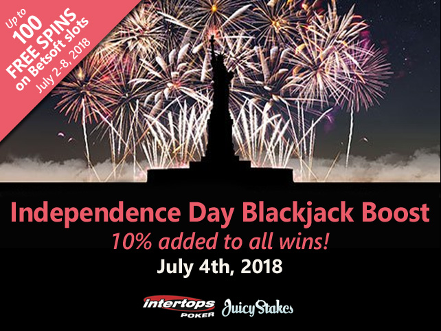 Celebrate the 4th with Independence Day Blackjack Boost & Free Spins Weekend