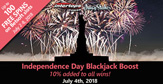Celebrate the 4th with Independence Day Blackjack Boost & Free Spins Weekend