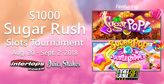 $1000 Sugar Rush Slots Tournament Continues until September 2nd
