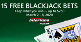 This Week Intertops Poker Players Can Win up to $250 with 15 Free Blackjack Bets