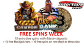 This Week, Get Extra Free Spins for Bitcoin Deposits and 15 Free Blackjack Bets
