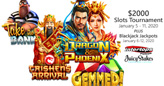 $2000 New Year’s Slots Tournament $500 Blackjack Bonuses