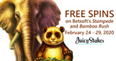Juicy Stakes Casino Giving Free Spins on Stampede and Bamboo Rush from Betsoft