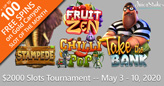 $2000 Slots Tournament Starts Sunday – No Entry Fee for Week-long Competition