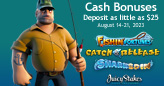 Juicy Stakes Casino Giving up to $500 Cash Bonuses for Popular Fishing Slots Plus Free Roulette Bets