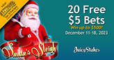 Juicy Stakes Casino Giving Free Bets on its Santa’s Sleigh Christmas Slot