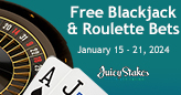 Juicy Stakes Casino is Giving Free Roulette Bets and Free Blackjack Bets