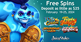 Juicy Stakes Giving up to 100 Free Spins with Deposits on Some of the Most Popular Slots from Betsoft