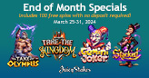 Juicy Stakes Casino’s End of the Month Specials Include 100 Free Spins with No Deposit Required