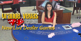 Live Dealer Games Added at Grande Vegas Casino