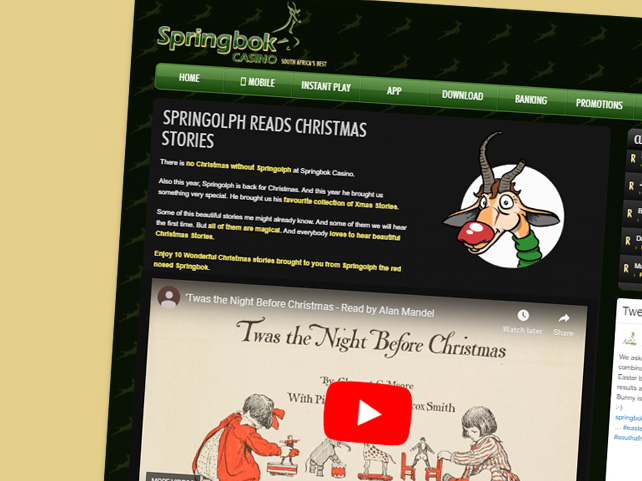 Springolph the Red Nosed Springbok Shares Some Favourite Christmas Stories