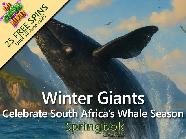 Salute South Africa’s Whale Season with 25 Free Spins on ‘The Cash is Right’ Slot at Springbok Casino