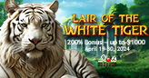 Slots Capital Casino Players Can Earn Their Stripes with up to $1000 Bonus for New Lair of the White Tiger Slot