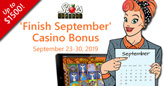 Slots Capital Casino Players Finish September with 300% Bonus