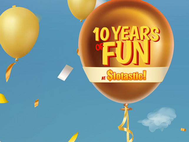 Slotastic Celebrates 10 Funtastic Years with Free Mini Games