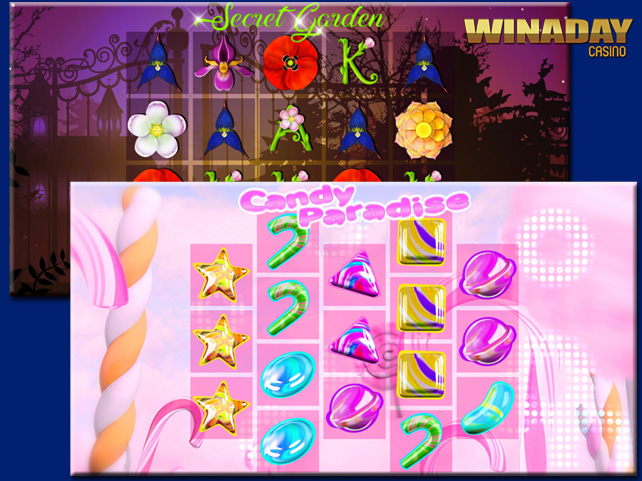 WinADay Casino Introduces Candy Paradise and Secret Garden Slots with Eggstra Free Chips for Easter