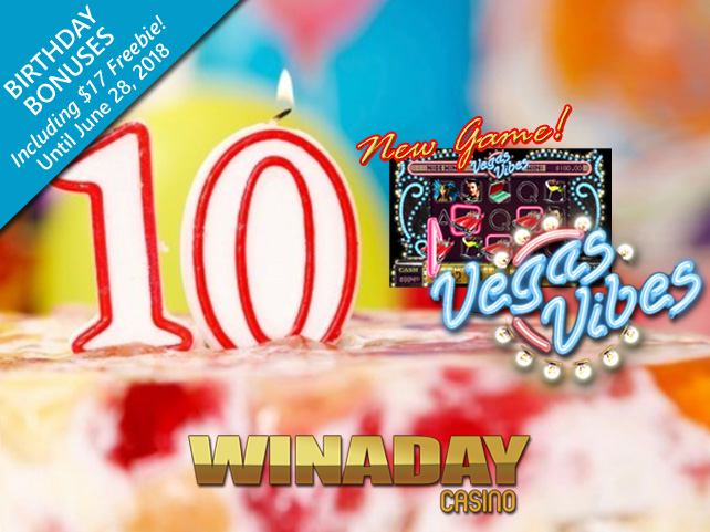WinADay Celebrates 10th Birthday with $17 Freebie and New Game