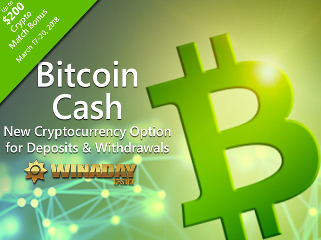 WinADay Casino now accepting Bitcoin Cash